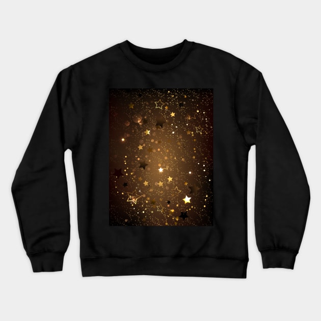 Brown Background with Stars Crewneck Sweatshirt by Blackmoon9